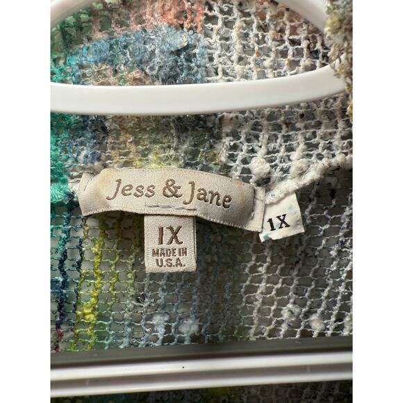 Jess & Jane mesh artsy kimono womenns 1X boho eclectic fairy grunge bohemian - Picture 4 of 7